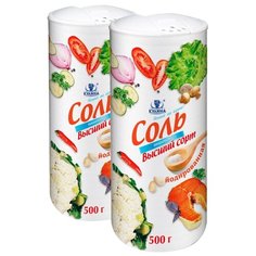 Кулина Соль мелкая йодированная, 2 шт, 500 г