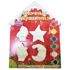 BONDIBON Набор для творчества Елочные украшения Дед Мороз Снеговик Месяц Звезда (ВВ1570)