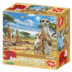 Пазл Prime 3D Super 3D Сурикаты (13717), 100 дет.