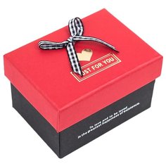 Коробка подарочная Yiwu Zhousima Crafts прямоугольная с бантом 10 х 6.5 х 7.5 см красный/черный