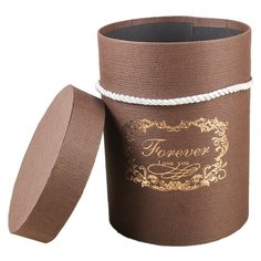 Коробка подарочная Yiwu Zhousima Crafts круглая 14 х 18 х 14 см коричневый