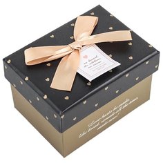 Коробка подарочная Yiwu Zhousima Crafts прямоугольная с бантом 10 х 6.5 х 7.5 см черный