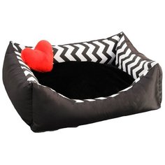 Лежак для собак и кошек Сима-ленд 2245293 50х40х15 см коричневый/белый