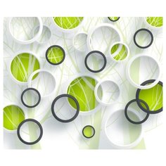 Фотообои флизелиновые Design Studio 3D Объемные зеленые круги 3х2.5м Объемные зеленые круги