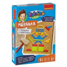 BONDIBON Мозаика с гвоздями и молоточком. Роботы (ВВ3408)