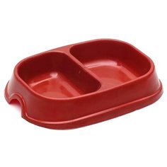 Миска Сима-ленд для кошек и собак 20.5×15.5×3.5 см 2 х 200 мл красный