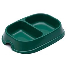 Миска Сима-ленд для кошек и собак 20.5×15.5×3.5 см 2 х 200 мл зеленый