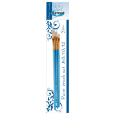 Набор кистей CENTRUM щетина (№8, №10, №12), плоские, короткая ручка, 3 шт.