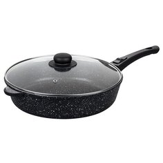 Сковорода Elan gallery Гранит Мечта 120138 28 см с крышкой, съемная ручка, черный