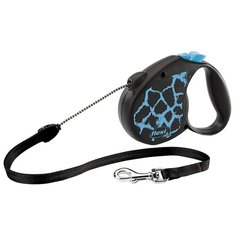 Поводок-рулетка для собак Flexi Safari S тросовый giraffe blue 5 м