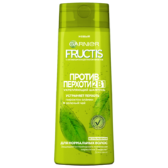 GARNIER Fructis шампунь Против перхоти 2в1 Укрепляющий c пироктон оламином и с зеленым чаем для нормальных волос 250 мл