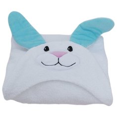 BabyBunny Полотенце Заяц с бирюзовыми ушками банное 65х125 см белый