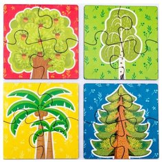 Набор пазлов Woodland 4 в 1 Деревья (099101)