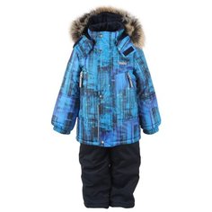 Комплект с полукомбинезоном KERRY City K20436 (06001) размер 110, голубой/черный