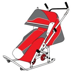 Санки-коляска Скользяшки Мозаика красный/серый/белый