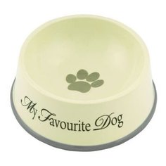 Миска Beeztees керамическая My Favourite Dog 500 мл бежево-серый