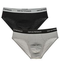 Комплект из двух трусов-брифов из хлопка Emporio Armani