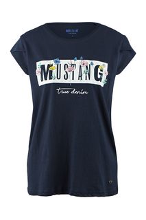 Футболка из хлопка с логотипом бренда Mustang