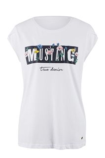 Футболка из хлопка с логотипом бренда Mustang