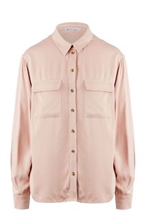 Розовая рубашка из вискозы с карманами Zarina