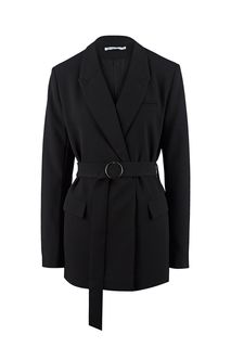 Пиджак черного цвета с поясом Zarina