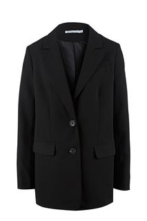 Удлиненный черный пиджак на пуговицах Zarina