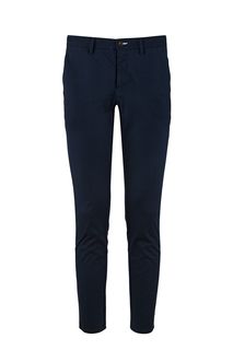Зауженные синие брюки из хлопка Gant