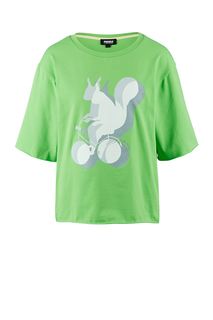 Зеленая хлопковая футболка с принтом Parole by Victoria Andreyanova