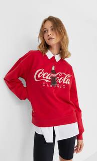 Stradivarius Толстовка Coca-Cola Женская Коллекция Красный S