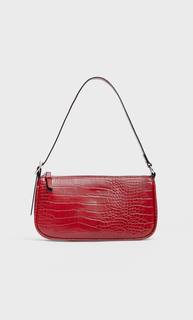 Stradivarius Мини-Сумка С Тиснением С Эффектом Крокодиловой Кожи И Плечевым Ремнем Женская Коллекция Красный 103