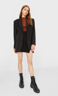 Stradivarius Пиджак Объемного Кроя Женская Коллекция Черный M