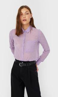 Stradivarius Полупрозрачная Рубашка Женская Коллекция Multicolor M