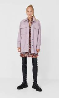 Stradivarius Вельветовая Куртка-Рубашка Женская Коллекция Multicolor S