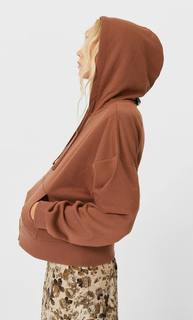 Stradivarius Худи Из Трикотажа Женская Коллекция Коричневый L