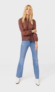 Stradivarius Рубашка С Объемными Рукавами Женская Коллекция Multicolor S