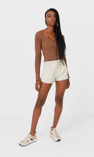 Stradivarius Укороченный Кардиган С Застежкой На Пуговицы Женская Коллекция Multicolor S