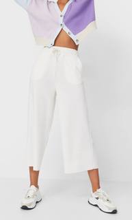 Stradivarius Брюки-Кюлоты Из Мягкой Ткани Женская Коллекция Ванильный Xs