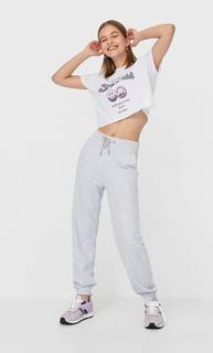 Stradivarius Спортивные Брюки Из Мягкой Ткани Женская Коллекция Пестро-Серый S