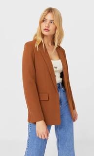 Stradivarius Открытый Блейзер Женская Коллекция Цвет Светлой Верблюжьей Шерсти L