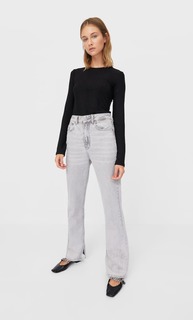 Stradivarius Топ С Вырезом Женская Коллекция Черный M