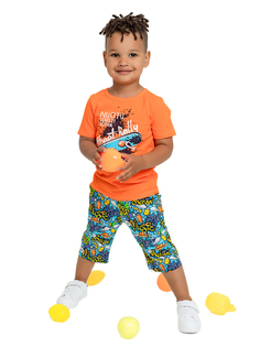 Костюм Веселый малыш Спортивное лето Оранжевый, р. 110