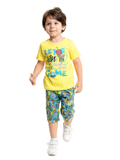 Костюм Веселый малыш Спортивное лето Желтый, р. 128