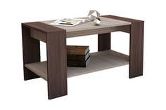 Журнальный стол Горизонт Квадро Ясень Шимо темный-светлый, коричневый, 12СЖЯШ