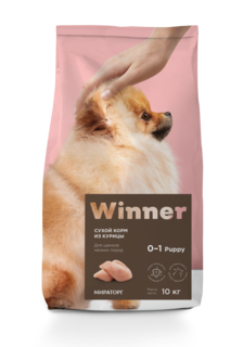 Сухой корм для щенков Winner из курицы полнорационный для мелких пород 10 кг