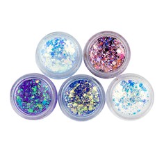 ГлиттерГель "Наборы мини" блёстки для лица и тела, 5 шт Kawaii Factory