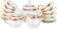 Чайный сервиз 6/9; "Marie-Louise", декор "Красная лилия" Thun 1794