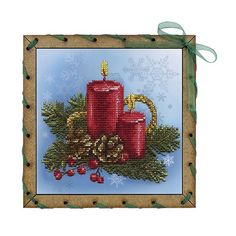 Вышивка бисером Нова Слобода "Праздничные свечи"15*15см