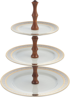 Этажерка 3-х ярусная; "Opal" декор "Широкий кант платина, золото" Thun 1794