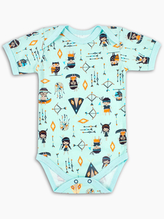 Боди с коротким рукавом Веселый малыш One Индеец ментоловый, р. 80