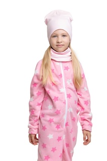 Шапка и шарф-снуд Веселый малыш Светло-розовый, р. 52